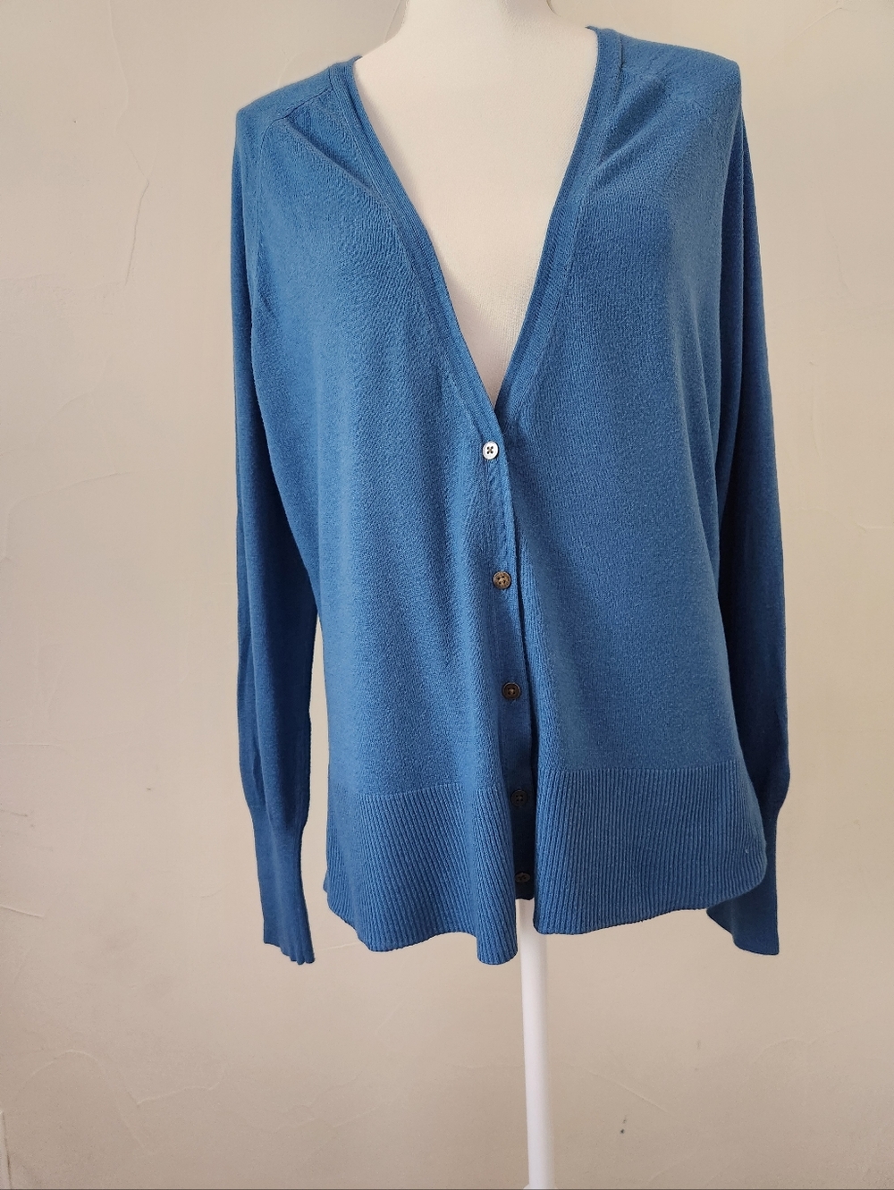 Mossimo Blue Button-Front V-Neck Cardigan